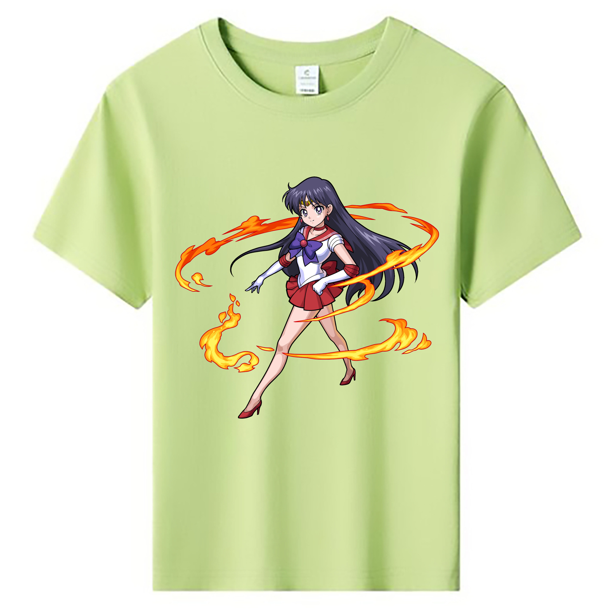 （画像用） 美少女戦士セーラームーン 火野レイ ひの レイ Sailor Moon Hino Rei （セーラーマーズ,Sailor Mars） 綿100％キッズTシャツ（フロントプリント）